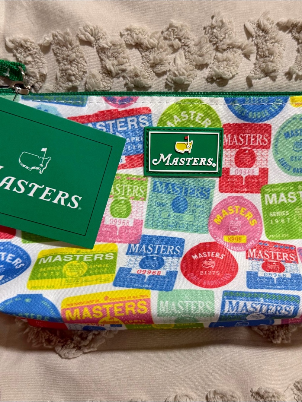Masters Badge-Print Zip Pouch Ticket Pattern
